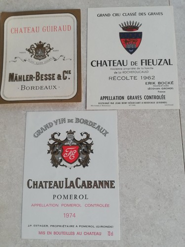 Etiquettes vin châteaux - châteaux, crus