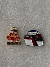 lot x 2 pin's F1 jean Alesi 91 1991 casque Marlboro Formule 1 Ferrari pilote