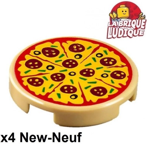 Lego tile round decorated - lego,