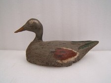 N1 Ancien leurre canard appelant de chasse en bois sculpté peint art populaire