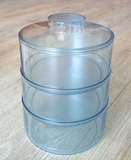 Tupperware vintage - 3 boîtes cylindriques empilables avec un couvercle