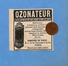 PARIS / OZONATEUR DÉSINFECTEUR / TOUTE PETITE PUBLICITÉ 1902