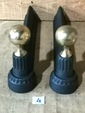 ANCIENNE PAIRE DE CHENETS EN FONTE et LAITON Époque 19 ème Longueur 43 cm