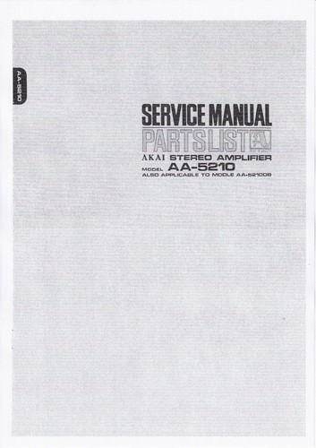 Manuel service pour - service, akai