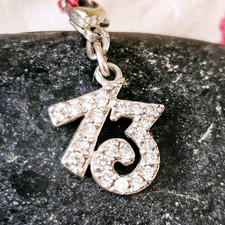 Breloque Argent 925 Porte-bonheur 13 Pavée De Zircons