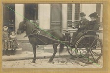 Cpa Carte Photo RPPC attelage poney Shetland Paris 12e quartier Picpus ph0336