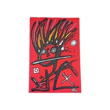 Tableau sur Toile Jean Marie Brenier Portrait Rouge Street Art Graff Outsider