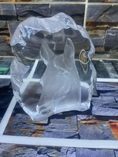 Sculpture cheval verre givré - presse papier décoratif style Daum .