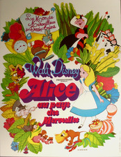 ALICE AU PAYS DES MERVEILLES Alice in Wonderland affiche cinema walt disney  µ
