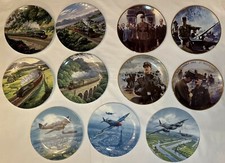  11 Assiettes,Royal Doulton, Bradford Exchange,édition limitée,Avions Trains...
