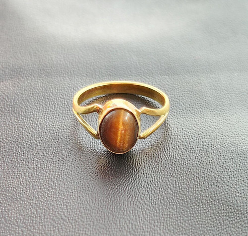 Bague double bande pierre