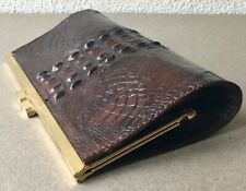 PORTE-MONNAIE cuir véritable CROCODILE clipsé VINTAGE.