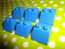 LEGO DETAIL BRIQUES: LOT 6 tuiles bleues base carrée TBE