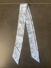 Foulard twilly Hermès Peuple du vent bandana bleu et blanc