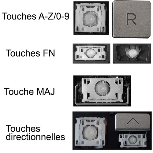 Touche clavier argenté fr - touche, de