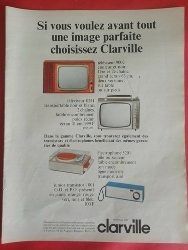 Publicité 1967 clarville - publicité,