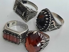 Chevalier bague homme argent massif avec des pierres plusieurs taille poinconé 