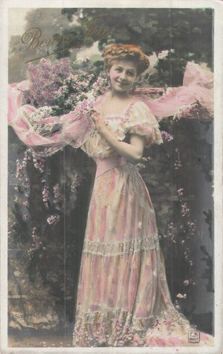 Bonne fete femme robe - cp,