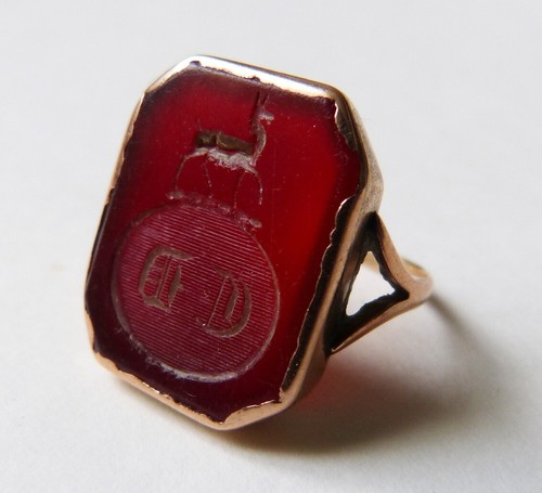 Bague 14k intaille - bague, or