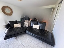 Canapé B&b Italia Antonio Citterio Arne cuir noir