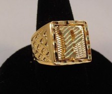 Bague Hip Hop En Or 14KT Avec