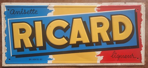 Ancienne plaque tole ricard - plaque,