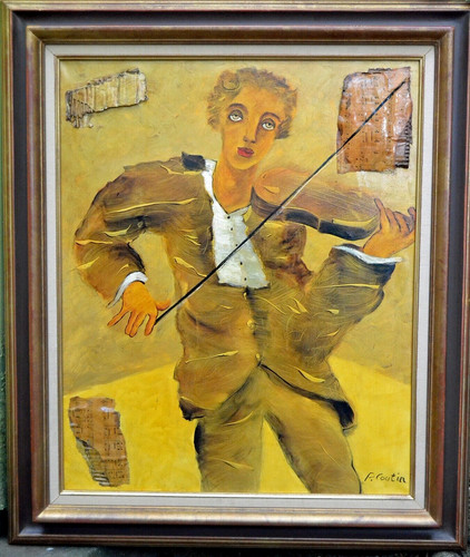 Tableau violoniste oeuvre - tableau,