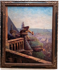 TABLEAUX HST XX EME  GARGOUILLES  CATHEDRALE AMIENS  VILLE SIGNE LESENNE BOURDON