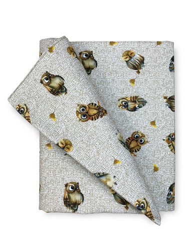 Nappe coton hiboux - hiboux,