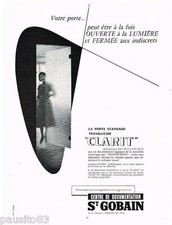 PUBLICITE ADVERTISING 105  1954  SAINT GOBAIN   les portes CLARIT