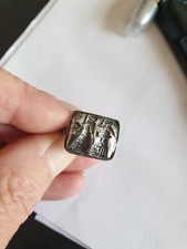Bague Égyptienne Vintage T 51 en Argent 