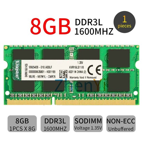 Pour kingston 8gb 4gb ddr3l - kingston,