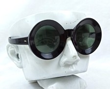 Rare Lunettes de soleil rondes vintage fête années 50 France Paris épais nuan...
