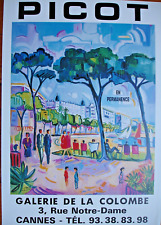 PICOT J-C - AFFICHE  -GALERIE DE LA COLOMBE-CANNES- 64X45 CM