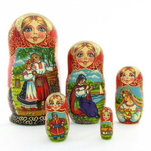 Poupées russes h18 peint - russes,