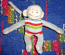 1PA/  PELUCHE PETIT SINGE POPI SALOPETTE RAYEE 12CM TTBE