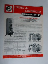  prospectus catalogue agricole  RENSON et Cie : pompe hydrophores 