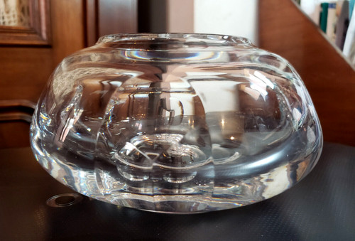 Vase boule cristal louis - st,