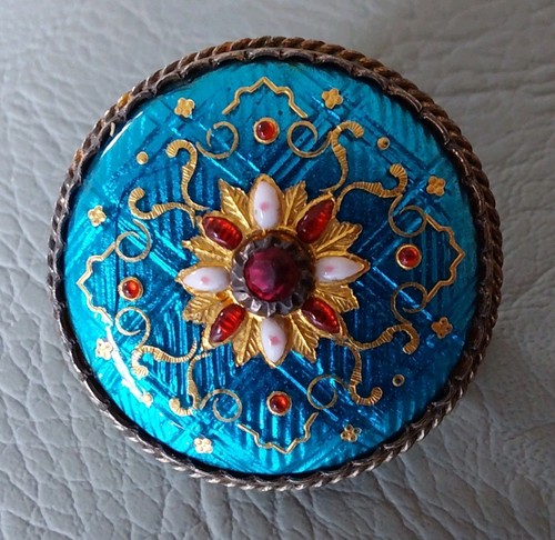 Broche ronde émaux bressans - Émaux,