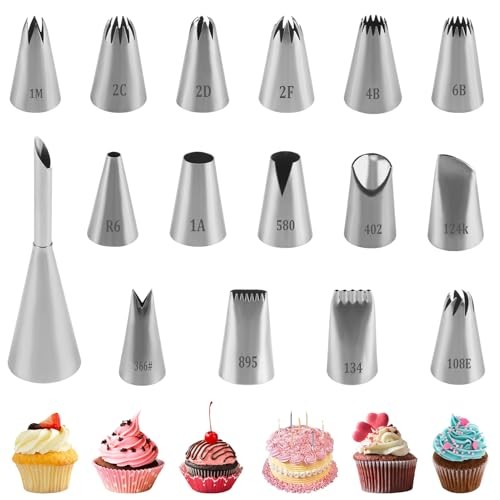 16pcs douilles pâtisserie - douilles,
