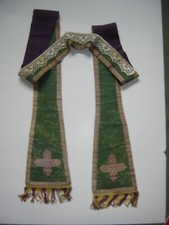 ANCIENNE étole religieuse ,tapisserie  tissu holy fabric soie