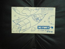 Ancien buvard publicitaire cirage KIWI fusée à colorier