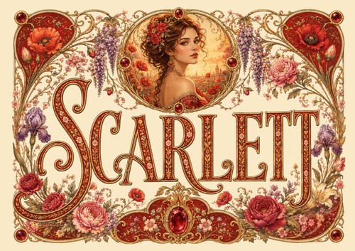Affiche scarlett prénom - affiche, a4