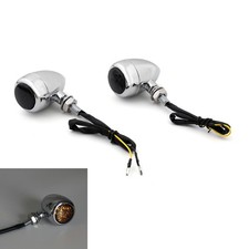 Motorcycle Bullet Clignotants Turn Signals Pour Chopper Cafe Racer Chrome A'