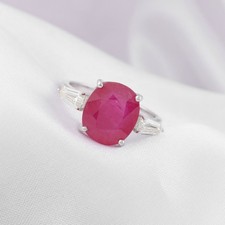 Bague En Or Blanc Massif 14K