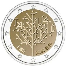 ?? 2 euros commémorative Estonie 2020 Traité de Tartu UNC