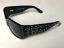 Chanel - Lunettes de soleil en cristal noir avec strass CC (Numéro série 5134-B)