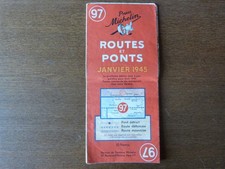 Carte Michelin ancienne N°97, janvier 1945, routes et ponts. 