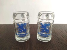 LOT 2 PETITS VERRES ANCIENS A LIQUEUR CHOPES BIERE MINIATURES 4 CL VERRE A SHOT