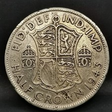 HALF CROWN ARGENT 500‰ 1943 GEORGE VI ROYAUME UNI / UNITED KINGDOM 1/2 CROWN